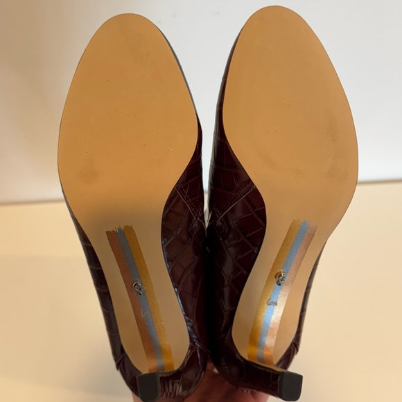 Sam Edelman - Wide Calf Red Croc-Embossed Knee-High Boots - Picture 3 of 7